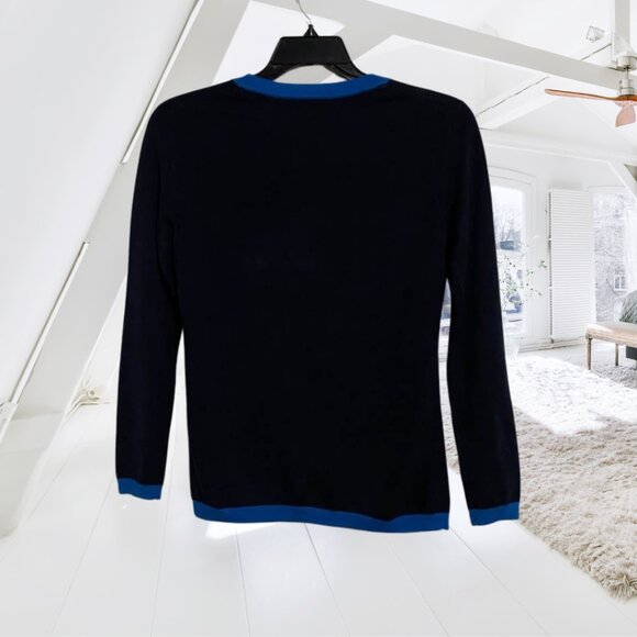 Tommy Hilfiger LOVE Sweater Womens Small Navy Blue Rainbow Graphic Knit Pullover - Picture 3 of 11